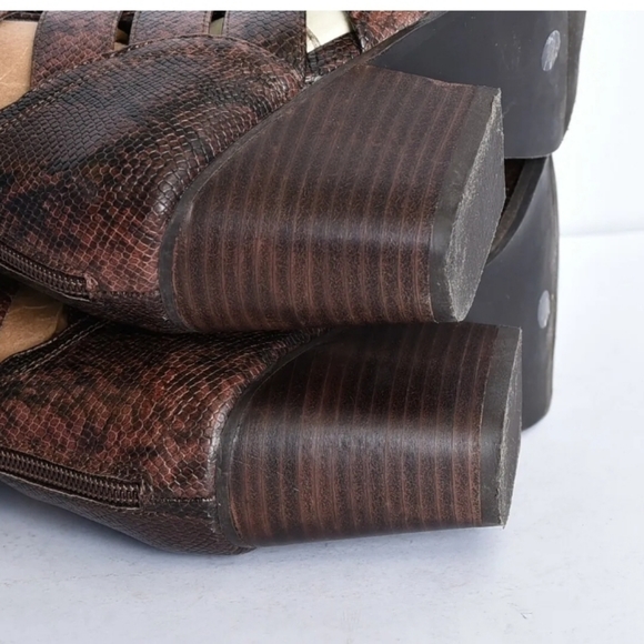 Western Snake Embossed Cut-out Booties - Picture 2 of 7